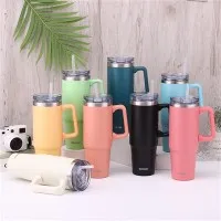 35 Oz Tumbler With Handle And Straw Lid, 100% Leak-proof Travel Coffee Mug